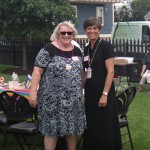 ILCNSCA Executive Director Mary Margaret Moore and House of the Seven Gables Executive Director Kara McLaughlin enjoying the Over The Rainbow Supper Club Summer BBQ held at the House of the Seven Gables 